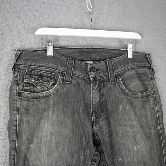 True Religion Ricky Thick Stitch Flare Denim Distressed 31 - Picture 8 of 8